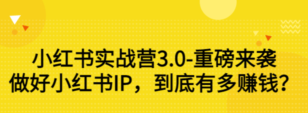 【副业项目3415期】小红书个人号运营实战课：做好小红书IP，到底有多赚钱？（价值7999元）-奇才轻创