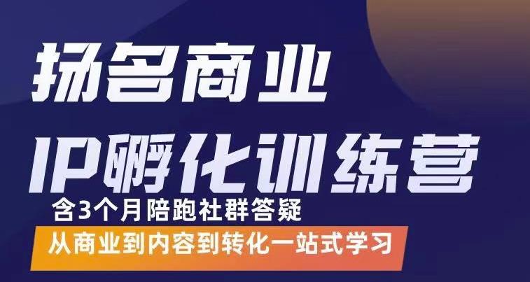 【副业项目3580期】商业IP孵化训练营：从商业到内容到转化一站式学 ，教你怎样打造商业ip-奇才轻创