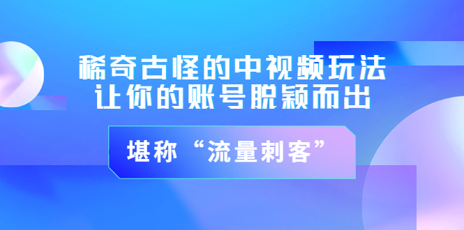 【副业项目3652期】稀奇古怪的中视频玩法，让你的账号脱颖而出，堪称“流量刺客”（图文+视频)-奇才轻创