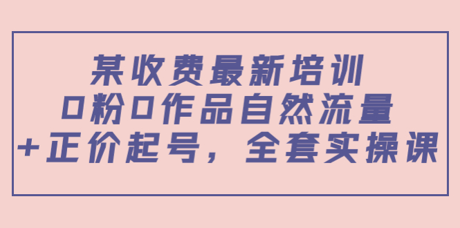 【副业项目4039期】某收费最新培训：0粉0作品自然流量+正价起号，全套实操课-奇才轻创