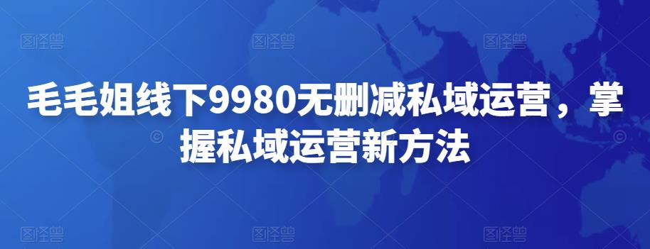 【副业项目4650期】毛毛姐线下9980无删减私域运营，掌握私域运营新方法-奇才轻创