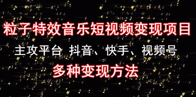 【副业项目4821期】《粒子特效音乐短视频变现项目》主攻平台 抖音、快手、视频号 多种变现方法-奇才轻创