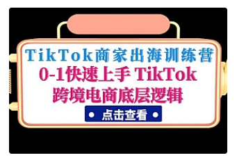 【副业项目5013期】TikTok商家出海训练营：0-1快速上手 TikTok跨境电商底层逻辑-奇才轻创