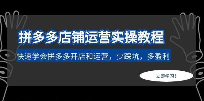 【副业项目5088期】拼多多店铺运营实操教程：快速学会拼多多开店和运营，少踩坑，多盈利-奇才轻创