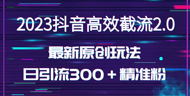 【副业项目5421期】日引300＋创业粉，独家抖音高效截流2.0玩法（价值1280）-奇才轻创