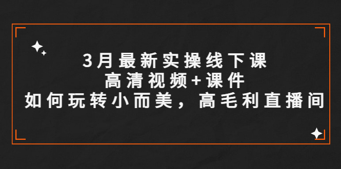 【副业项目5675期】3月最新实操线下课高清视频+课件，如何玩转小而美，高毛利直播间-奇才轻创