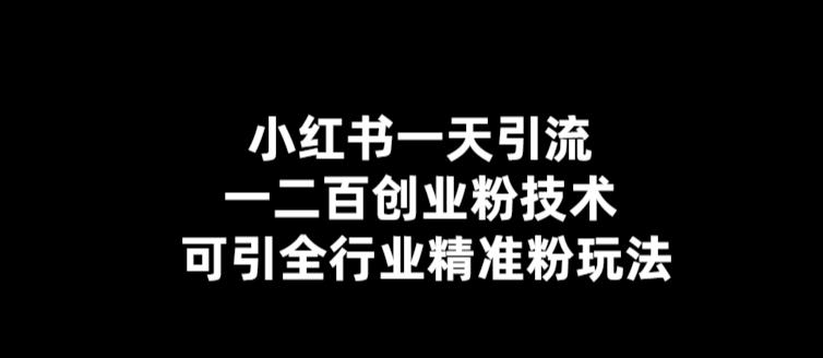 【副业项目5857期】【引流必备】小红书一天引流一二百创业粉技术，可引全行业精准粉玩法-奇才轻创