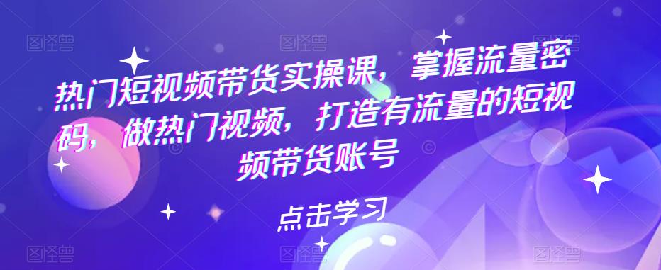 【副业项目5822期】热门短视频带货实战 掌握流量密码 做热门视频 打造有流量的短视频带货账号-奇才轻创