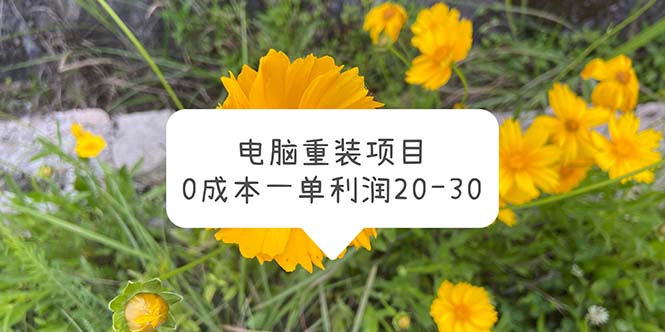 【副业项目5910期】电脑系统重装项目，0成本一单利润20-30-奇才轻创