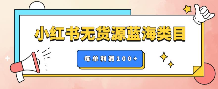 【副业项目6222期】小红书无货源做蓝海类目【每单利润50-200+】，单月轻松过万【揭秘】-奇才轻创