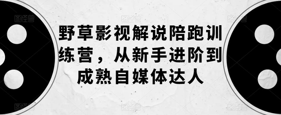 【副业项目6152期】野草影视解说陪跑训练营，从新手进阶到成熟自媒体达人-奇才轻创