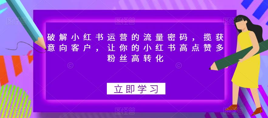 【副业项目6608期】破解小红书运营的流量密码，揽获意向客户，让你的小红书高点赞多粉丝高转化-奇才轻创