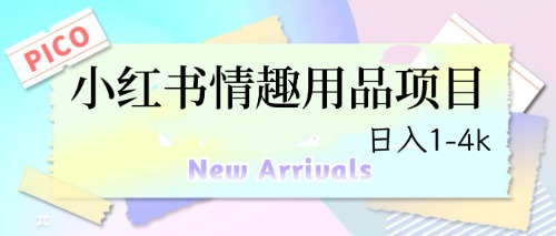 【副业项目6712期】最新小红书情趣用品项目，日入1-4k-奇才轻创