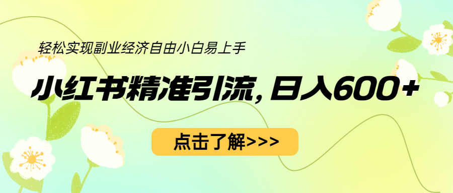 【副业项目6650期】小红书精准引流，小白日入600+，轻松实现副业经济自由（教程+1153G资源）-奇才轻创