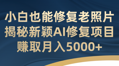 【副业项目7218期】小白也能修复老照片！揭秘新颖AI修复项目-奇才轻创