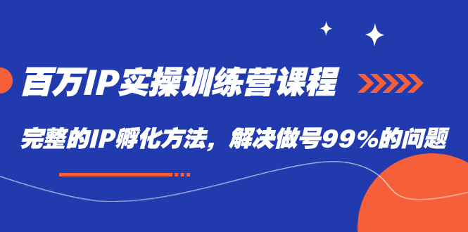 【副业项目7564期】百万IP实战训练营课程，完整的IP孵化方法，解决做号99%的问题-奇才轻创