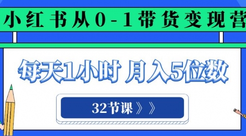 【副业项目8315期】小红书 0-1带货变现营，每天1小时，轻松月入5位数（32节课）-奇才轻创