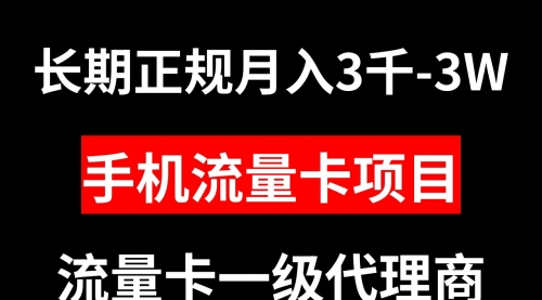 【副业项目8477期】手机流量卡代理月入3000-3W长期正规项目-奇才轻创