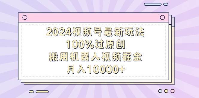 2024视频号最新玩法，100%过原创，搬用机器人视频掘金，月入10000+-奇才轻创