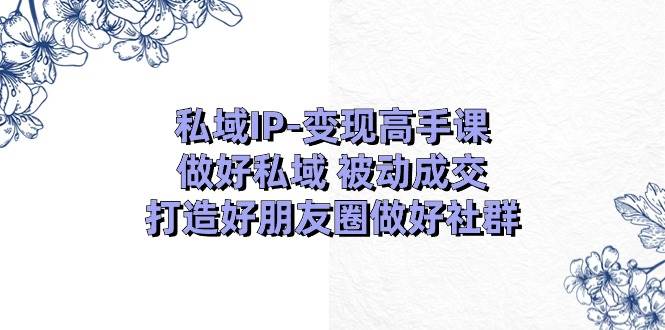 私域IP-变现高手课：做好私域 被动成交，打造好朋友圈做好社群（18节）-奇才轻创