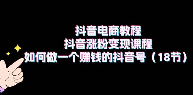 抖音电商教程：抖音涨粉变现课程：如何做一个赚钱的抖音号（18节）-奇才轻创