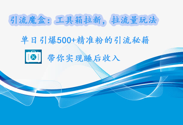 引流魔盒：工具箱拉新，拉流量玩法，单日引爆500+精准粉的引流秘籍，带你实现睡后收入-奇才轻创