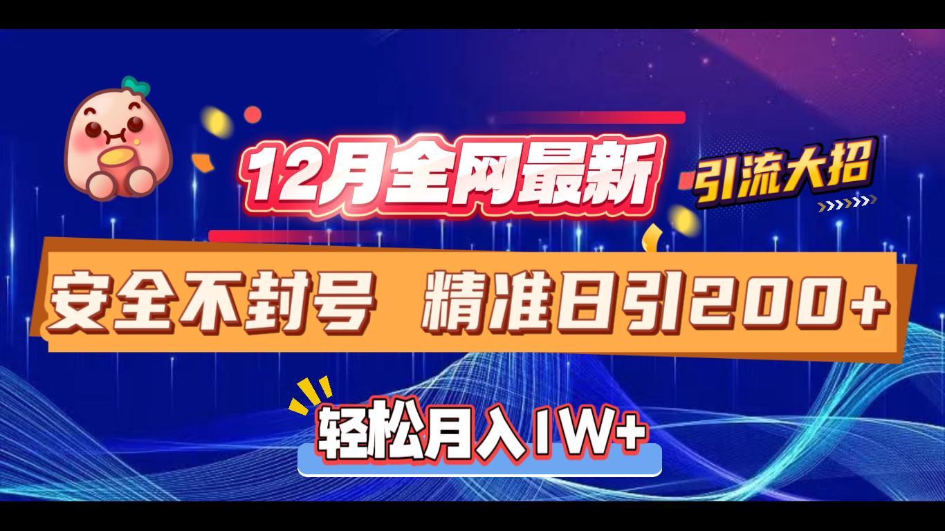 12月全网最新引流大招 安全不封号 日引精准粉200+-奇才轻创