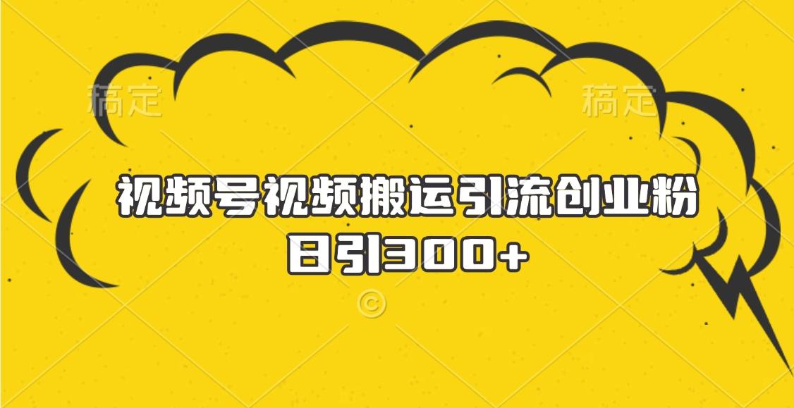 视频号视频搬运引流创业粉，日引300+-奇才轻创